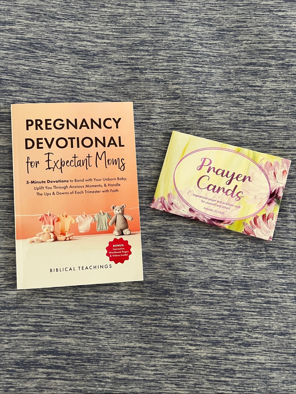 “Pregnancy Devotional Book for Expectant Moms” & Prayer Cards Bundle